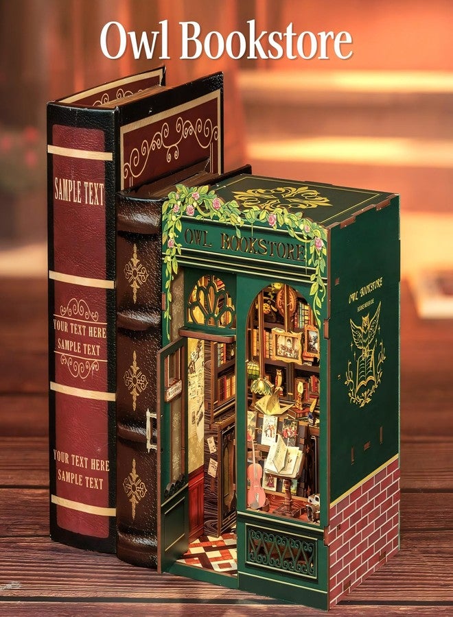 Fsolis Book Nook Kit, DIY Miniature House Kit for Adults Puzzle Booknooks for Beginners for Women Teenagers (OWL Bookstore) - Image 4